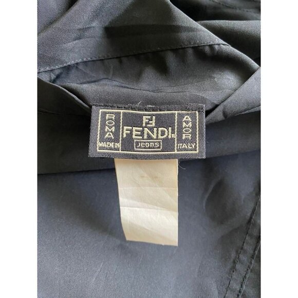 Authentic Fendi Vintage Zucca Monogram Reversible Jacket Trench Coat Brown - Picture 7 of 10